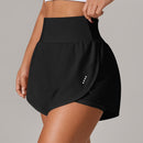 Shorts de ioga femininos de secagem rápida com bolso de tela.