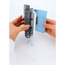 Furadeira de papel compacta e portátil sem furos, com alta precisão e qualidade, ideal para arquivos.