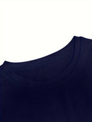 Camiseta masculina básica casual de gola redonda com estampa minimalista de cruz.