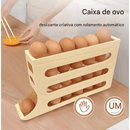 Organizador de ovos de plástico com 4 níveis e rodinhas para geladeira – Capacidade para 20 a 30 ovos