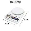 Balança de cozinha digital com capacidade para até 10 kg.