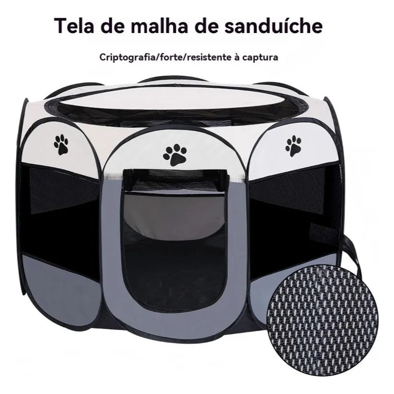 Casinha dobrável grande para cães, 114 x 114 x 58 cm.