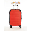 Mala de viagem, Tamanhos 17, 18, 19, 20 e 21 polegadas. Possuem protetores de canto em liga de alumínio resistentes a impactos e trava TSA. Feitas de ABS e fibra de poliéster refinada com superfície lisa.