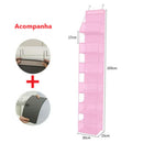 Organizador Multiuso para Cosméticos, Bolsa de Tecido para Pendurar, Suporte de Porta Multifuncional.