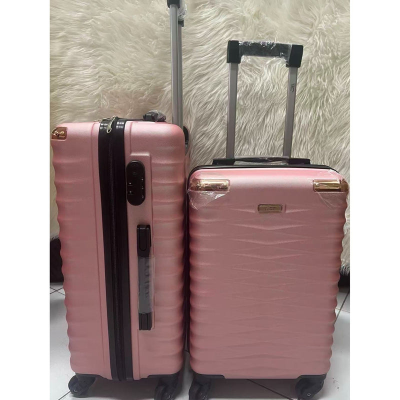 Mala de viagem grande com rodas giratórias 360°, feita de polipropileno.