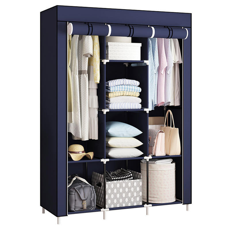 Guarda-roupa dobrável de peça única, possui alta capacidade de carga, fácil instalação.