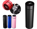 Garrafa térmica Inox com sensor de temperatura digital inteligente e LED para bebidas quentes e frias.